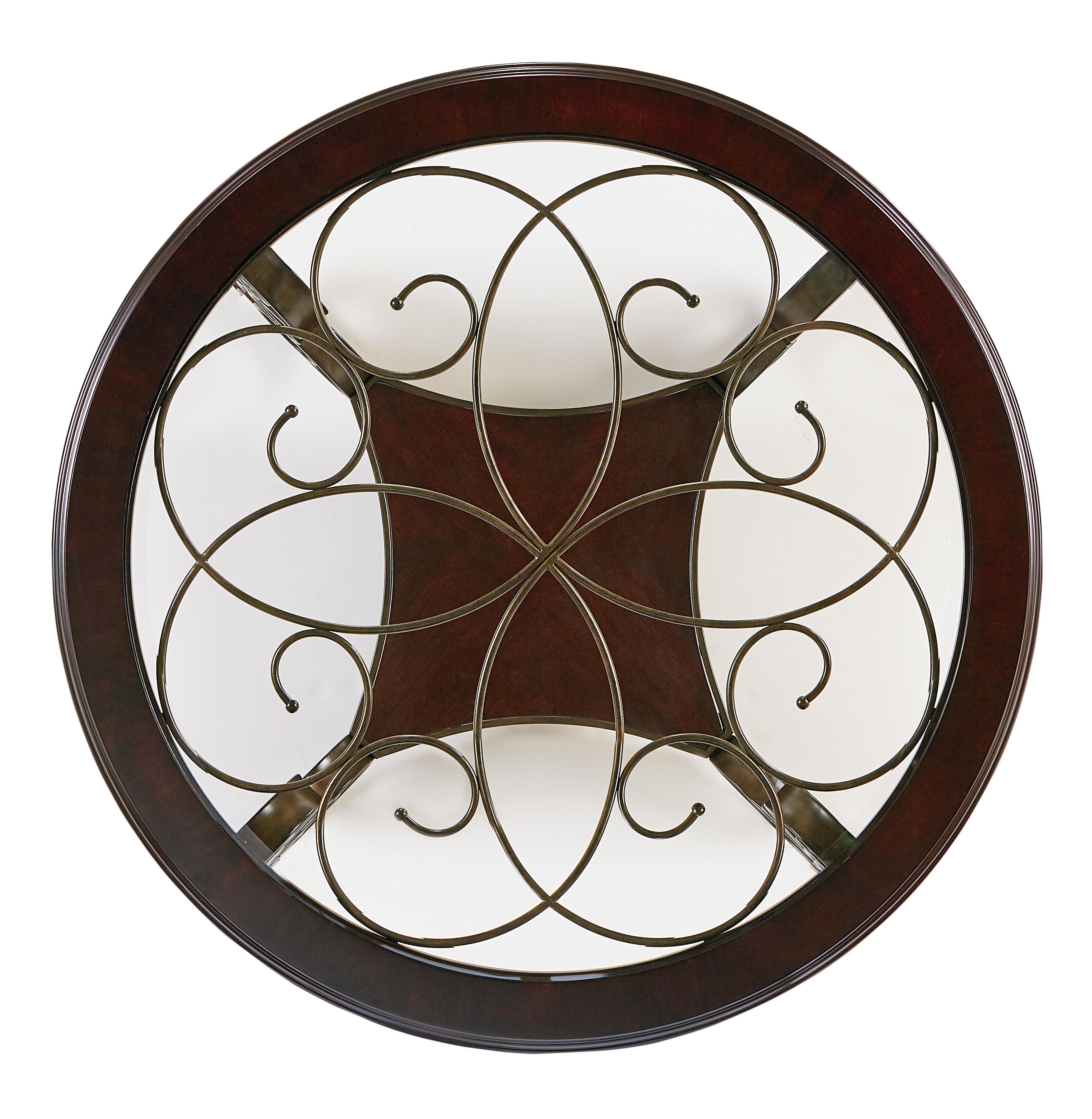 Standard Furniture Bombay Round Table and Chair Set With Metal Scroll